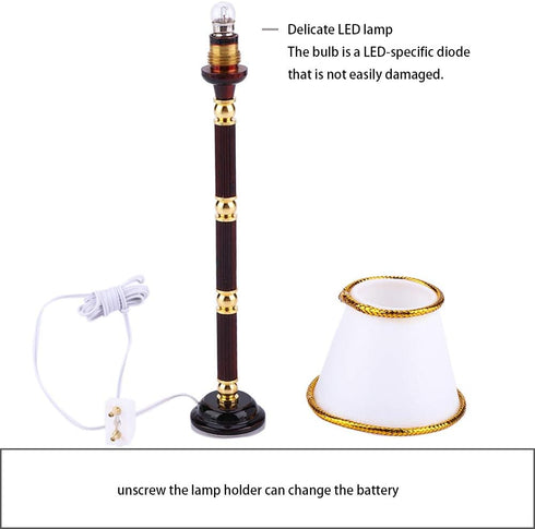 Aurovibe Metal Floor Lamp Model, Accessory, Ele LED Lamp with, Exquisite Workmanship for, Includes Battery Cable