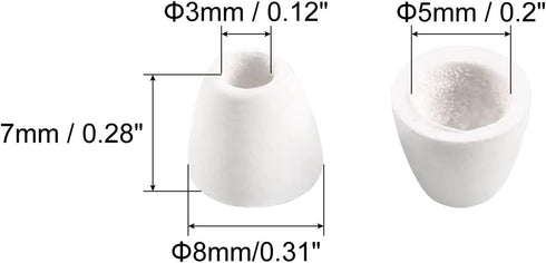 uxcell 200pcs Ceramic Electrical Insulator, 3mm Dia Tapered Porcelain Tube Ceramic Beads, High Temperature Max 1000C for Oven