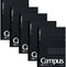 KOKUYO Campus Notebook, Business Type, Grid 5mm Ruled, Semi-B5, 40 Sheets, Black Cover, Pack of 5, Japan Import (NO-4S5-D) by KOKUYO