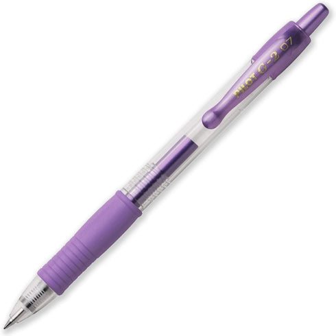 Pilot G-2 Retractable Gel Ink Rollerball Pens, 0.7mm Nib Tip, Wallet Set of 6, Metallic Tones