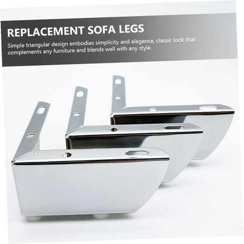 4pcs 5.5cm 1.2mm Homoyoyo Metal Furniture Support Feet Angled Sofa Legs Cabinet Table Replacement Chrome Plated Height