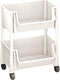 Generic Rolling Carts with Wheels, 2-Tier Rolling Utility Cart Organizer, Multifunctional Trolley Storage