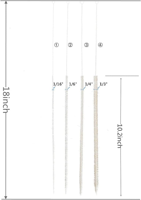 18 Inches Long Wool Tube Brush for Cleaning Glass Graduated Dropper Pipettes, Endoscope, Straw, Tea and Coffee Spouts,Vases, and Glasses Tip (4PCS) by FOLUNUE