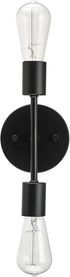 Globe Electric 2-Light Reversible Vanity Light, Matte Black, Minimalist, Open Socket, Horizontal