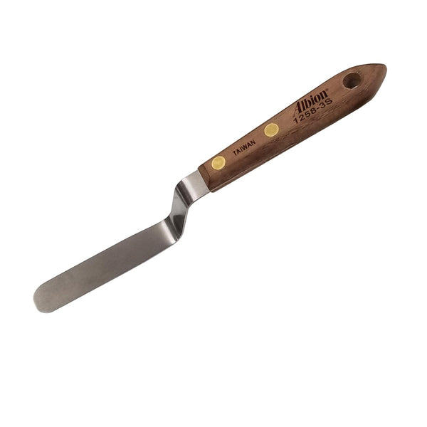 Albion Engineering 1258-3S Tapered Classic Offset Caulk Tooling Spatula, Stainless Steel, 5/8" Wide x 3" Long Blade