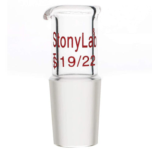 StonyLab Borosilicate Glass Pour Out Adapter, Liquid Pouring Adapter with 19/22 Ground Inner Joint for Laboratory Supply