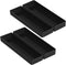 Teling 4 Pcs Large Black Rectangular Plastic Desk Organizer, Half Accessory Tray for School, Office, Home
