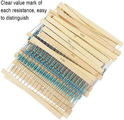 Aniann 1280 Pieces Resistor Kit - 64 Values 1% Assorted Resistors 1 Ohm-10M Ohm for DIY Projects