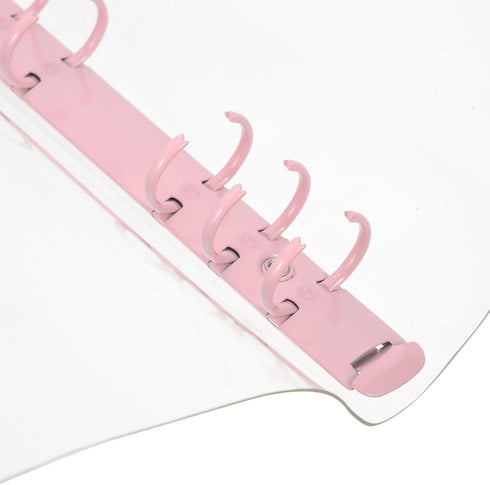 Cute Binder Cover, 2pcs Clear A6, 6-Ring, Refillable Planner, Snap Button Closure, Loose Leaf Folder