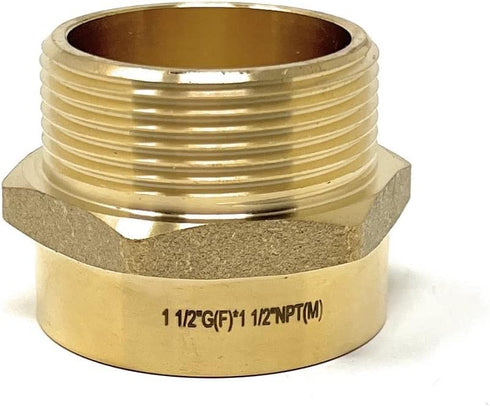 G Thread Female to NPT Thread Male Pipe Fitting Adapter, Lead-Free Adapter (1 1/2 inch)