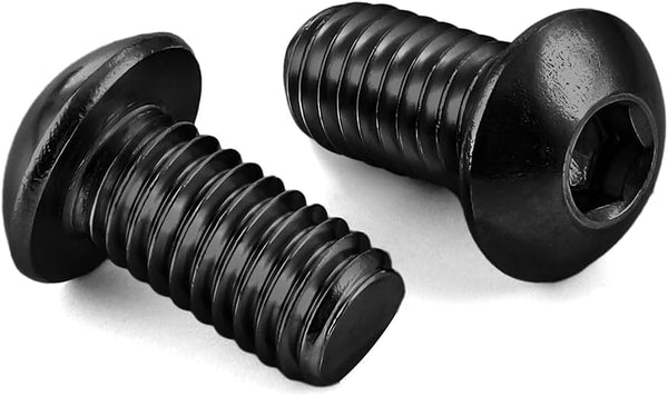 M3-0.5 x 6mm Button Head Socket Cap Screws, 50 PCS, Alloy Steel Grade 10.9, Black Oxide