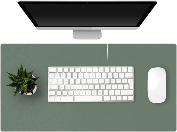 KINGFOM Desk Pad Office Desktop Protector, PU Leather Mat Blotters Organizer (47.2" x 23.6", Green)