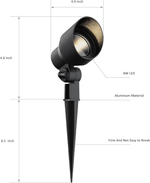 Lighting Living 6 12V Malibu LED Floodlight Low Voltage Landscape Lighting Outdoor Spotlight for Walls Trees Flags