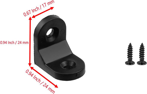 20 2 90 Pcs Small Round L Bracket, Holes Black Plastic Furniture Corner Brace Degree Angle Brackets with Screws