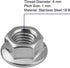 M6 Serrated Flange Nuts Flanged Locknuts, Stainless Steel 18-8 (304), Bright Finish, 50 PCS