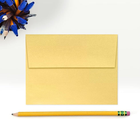 LUXPaper A2 Invitation Envelopes | Peel & Press | Gold Metallic | 4 3/8" x 5 3/4" | 80lb. Text | 50 Qty