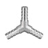 Stainless Steel 5/16" Hose Barb Y Barbed Fitting, 3 Way Wye Adapter with 3pcs Hose Clamps