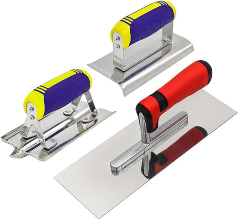 DIXIANG Concrete Tools Set 3 PC Stainless Steel Flat Finishing Trowel (11" x