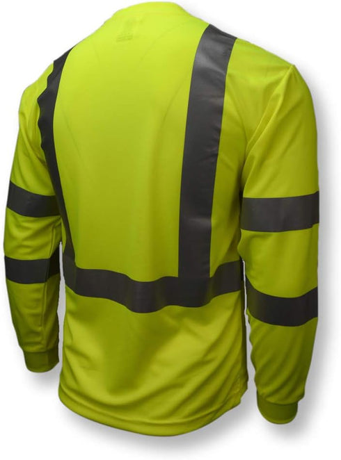 Radians ST21-3PGS-M Class 3 Max-Dri Moisture Wicking Mesh Long Sleeve Safety T-Shirt, Medium, Green
