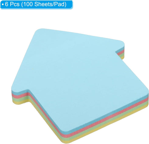PATIKIL House Shape Sticky Notes, 2.7 x 2.7 Inch, 6 Pads Cute Self-Stick Memo Pads, 100 Sheets/Pad in 4 Colors.