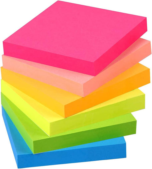 Vanpad (24 Pack) Sticky Notes, 2x2 in Bright Colorful Memo Pads with Strong Adhesive, 64 Sheets/Pad