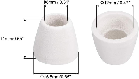 uxcell 100pcs Ceramic Electrical Insulator, 8mm Dia Tapered Porcelain Tube Beads, High Temperature Max 1000C