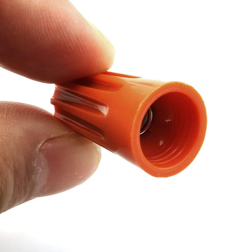 10pcs Wire Electrical Screw Springs Caps, Wire Twist Terminals Spring Cover Connection P4, Orange