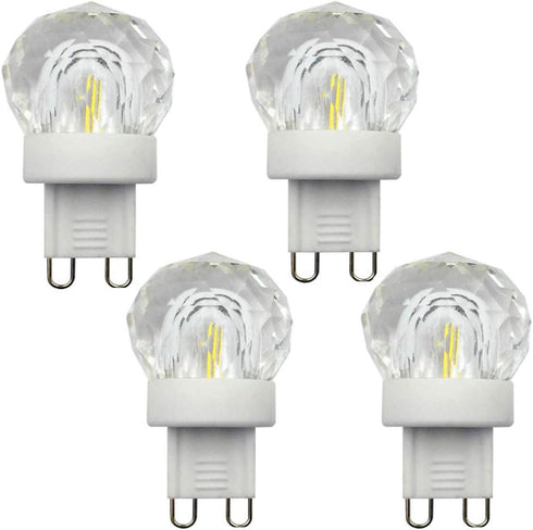 Lxcom Lighting G9 LED Bulb 2W Dimmable, Globe Crystal LED Light Bulbs, 20W Equivalent, Daylight White 6500K, 4 Pack.