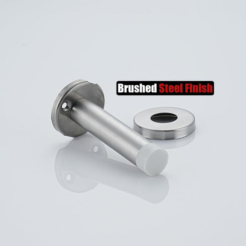JQK Door Stopper, 304 Stainless Steel Sound Dampening Door Stop Bumper, 1 Pack, Brushed, DSB5-WN