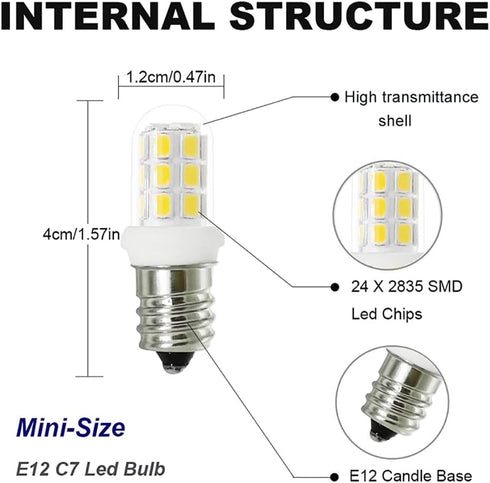 XRZT Bulbs 15W C7 E12 Bulbs Bulbs Bulb 6000K Non-Dimmable 5-Pack Salt Lamp Led Night Light Candelabra Light