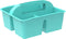 Storex Modern-Series Small Caddy, Multipurpose Classroom Organizer with Handle, Teal, 6-Pack (01061U06C)