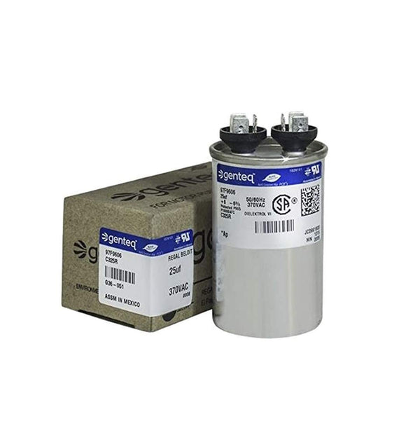 Capcom Genteq C325R 25 UF MFD X 370 Vac GE Industrial Replacement Capacitor, Round, 97F9606