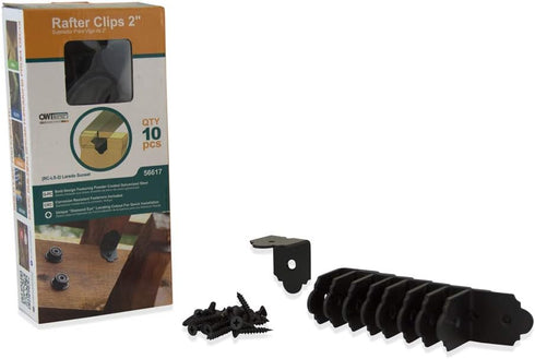 Ozco Building Products 56617 Laredo Sunset 2-inch Rafter Clips, Black (10 per Pack)