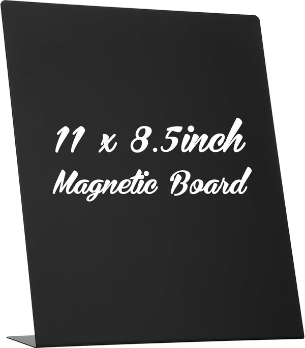 Fainne 1 Pcs 11 x 8.7 Inch Magnetic Bulletin Board with Easel Stand, Mini Black Magnet Display Board for Home School