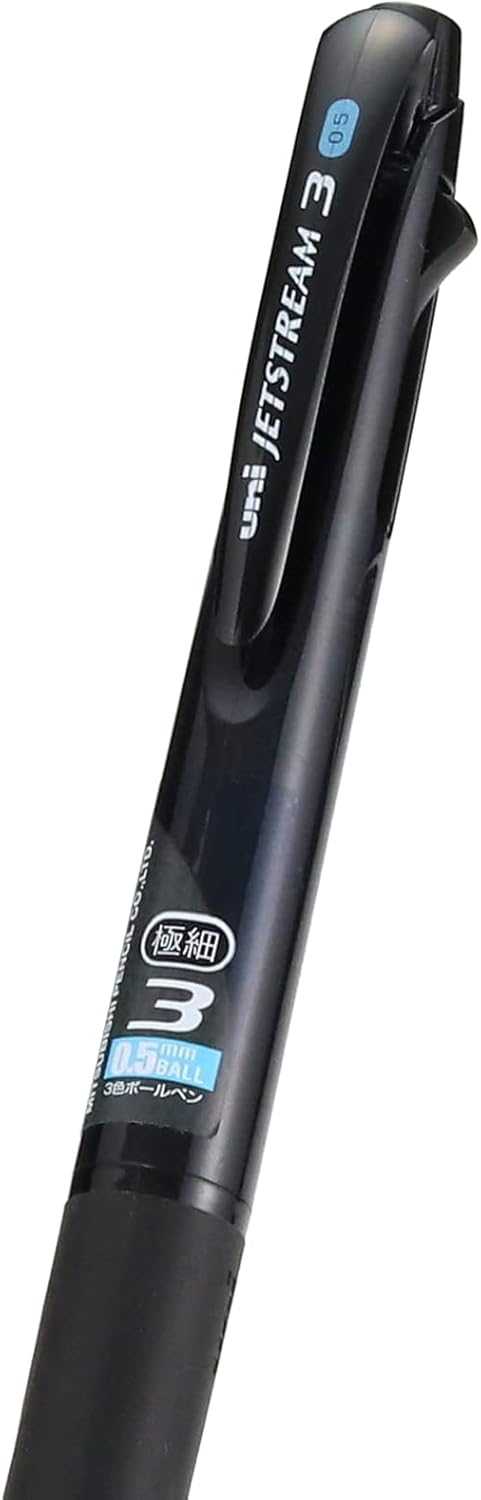Uni Ballpoint Pen Jetstream 0.5mm, Black, Red, Blue Ink, Transparent Black (SXE340005T.24)