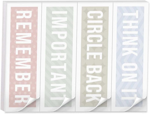 Modern Reminder Page Markers, 1" x 2.875" Multiuse Sticky Note Tabs, 200 Tabs Pastel Pattern Sticky Pad