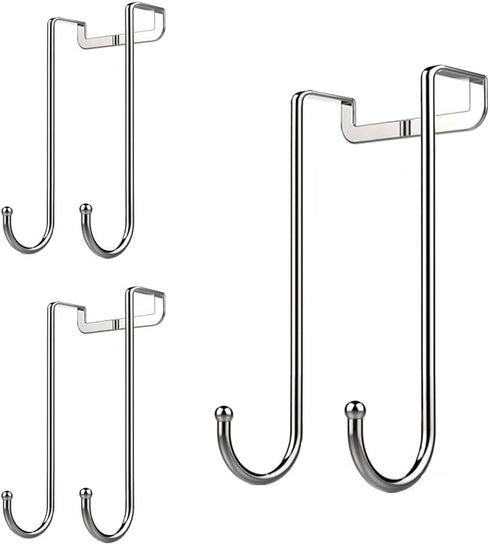Over Door Hook Heavy Duty Hooks, Single Hook Loads up to 50lbs, Pack of 3 for Kitchen, Bathroom, Office
