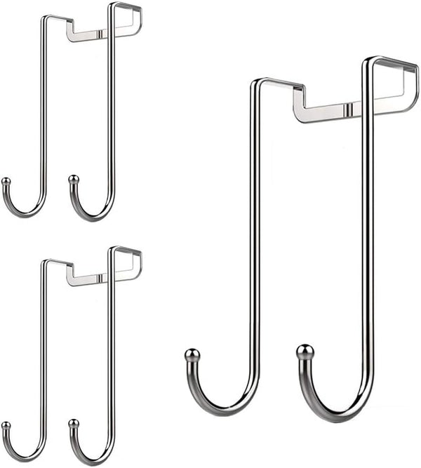 Over Door Hook Heavy Duty Hooks, Single Hook Loads up to 50lbs, Pack of 3 for Kitchen, Bathroom, Office