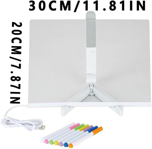 LED Note Board with Colors, Glowing Acrylic Message Marker Board, Illuminating Dry Erase Board (11.8*7.9in)