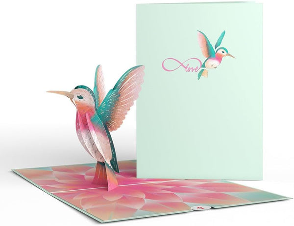 Lovepop Everyday Pop-Up Card - 3D Love Greeting Card for Her, Him, Girls, Boys, Lovely Hummingbird, 5" x 7"
