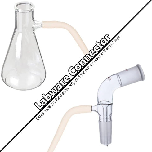 Lab Vacuum Rubber Tubing, 12mm (15/32") OD, 8mm (5/16") ID, Strong Thick Wall Connections for Glassware Labware