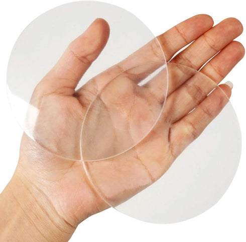 Door Knob Wall Shield, Transparent Round Soft Rubber Protector, Self Adhesive Door Handle Bumper Pack of 2 (Large Round