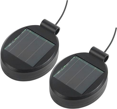 2 Pack Solar Light Replacement Top Part, Panel for Outdoor Hanging Lanterns, Black