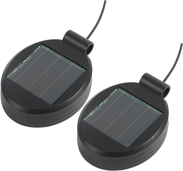 2 Pack Solar Light Replacement Top Part, Panel for Outdoor Hanging Lanterns, Black