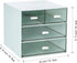 LETURE Desk Organizer with 4 Drawers - Clear Plastic Storage Box for Office Supplies, Gel Pens, Pencils