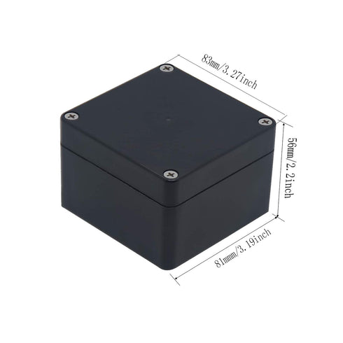 Black Junction Box ABS Enclosure, Waterproof Project Box, Dustproof Electrical Box Case (3.19"x3.27"x2.2" 2PCS)