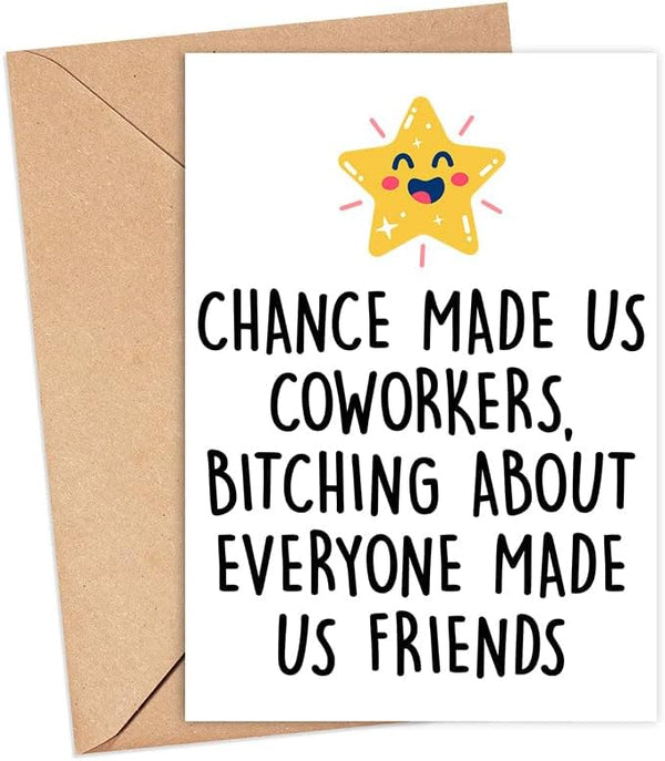 ThanhThien Funny Coworker Colleague Card - Chance Made Us Coworkers Bitching Card -