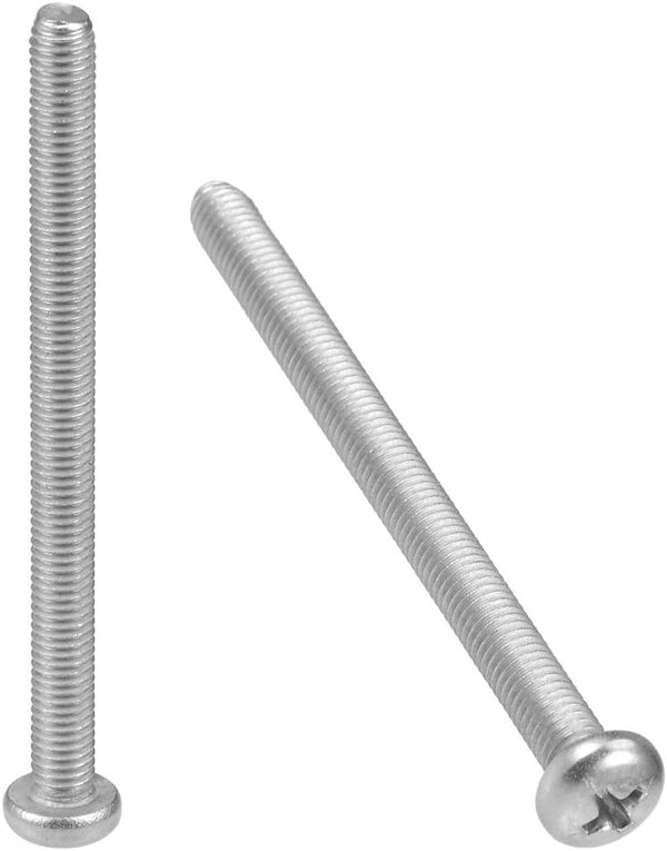 uxcell M5x65mm Machine Screws, Phillips Cross Pan Head Screw, 304 Stainless Steel Fasteners, 10Pcs