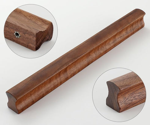 PIYYQNY 6 Pack 192mm/7.5 Inches) Drawer Handles Natural Wood Cabinet Pulls Drawer Wardrobe Wooden Handles Suitable