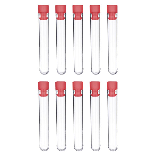 10 Pcs Test Tubes, Clear Plastic Test Tubes with Caps for Scientific Experiments, Kids Party Supplies